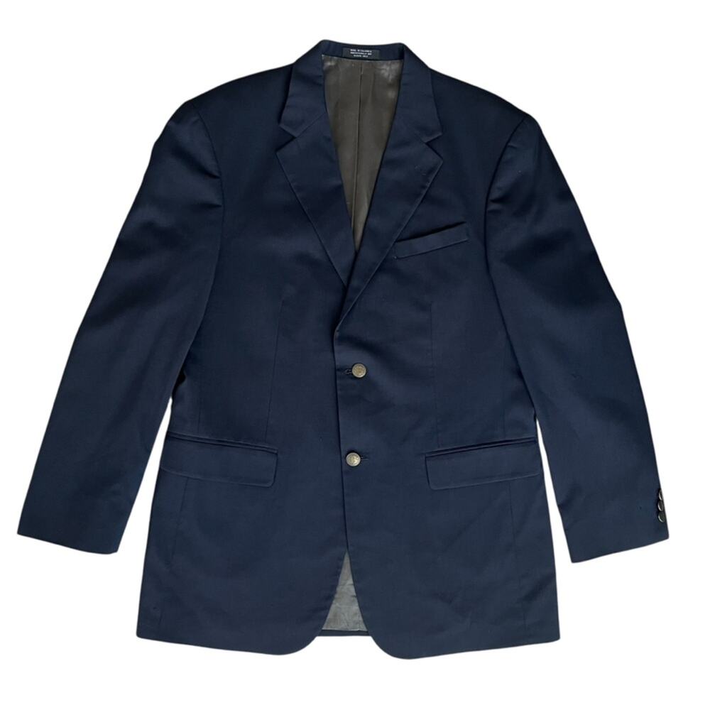Oscar De La Renta Menβs 100% Wool Navy Two Button Blazer Sports Coat Jacket 42L